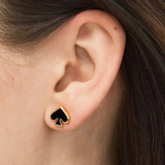 Kate Spade Everyday Spade Studs & Hole Punch Bracelet Black/Gold Combo - Picture 6 of 8